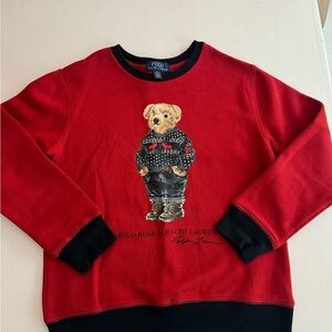 Polo by Ralph Lauren Red Christmas Polo Bear sweatshirt M (10/12)